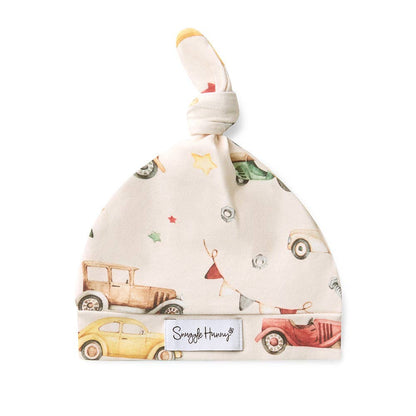 Vintage Cars Organic Knotted Beanie