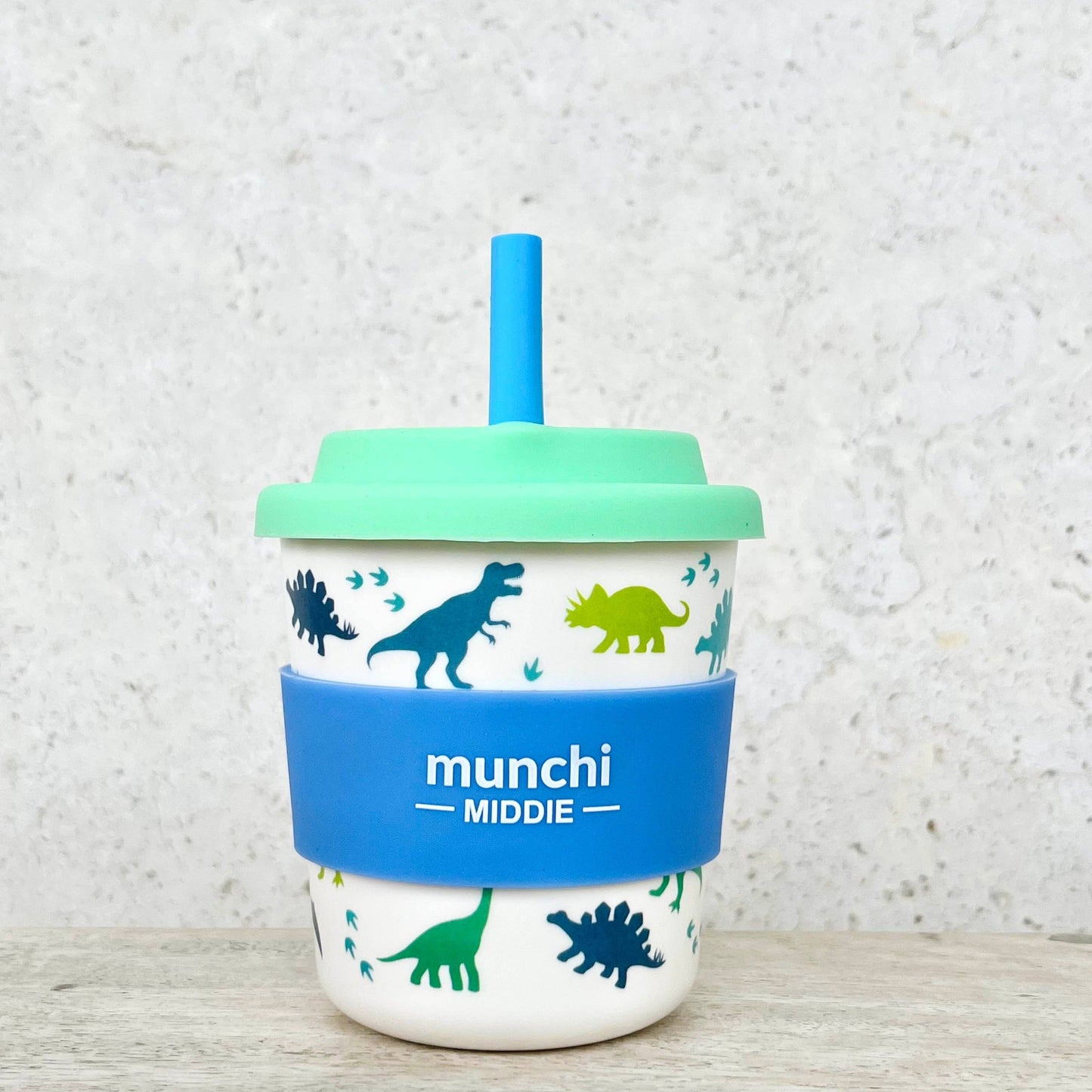 Dinosaur Middie Single Cup (8oz/240ml) Blue Straw Included
