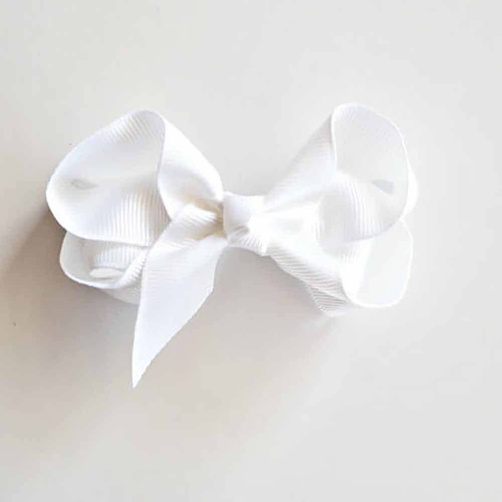 White Bow Hair Clip