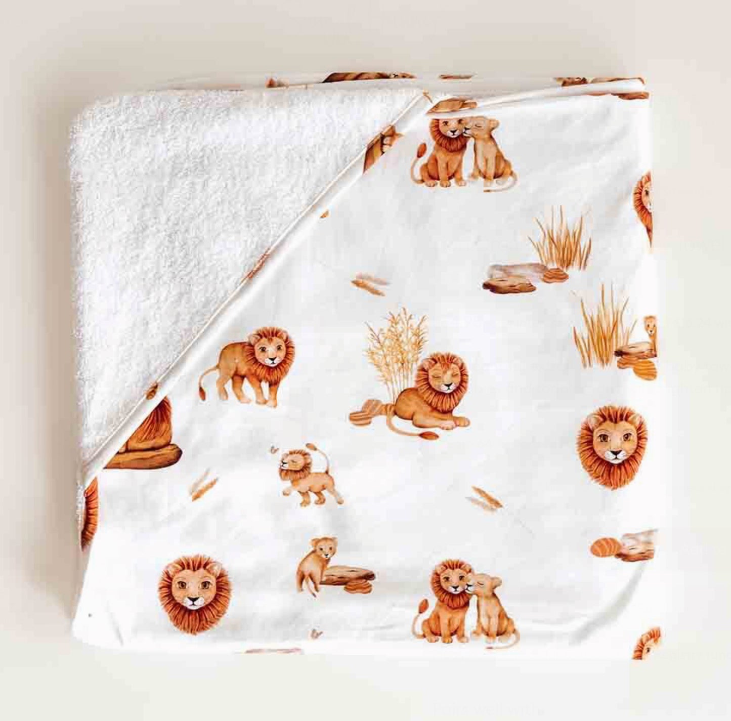 Lion Organic Hooded Baby Towel