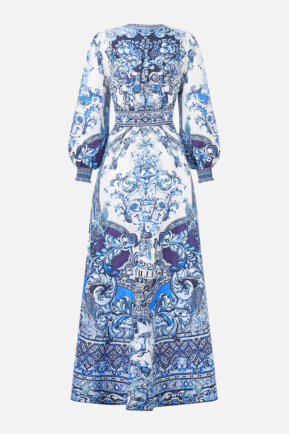 Button Dress With Shaped Waistband - A Tiled Wonderland