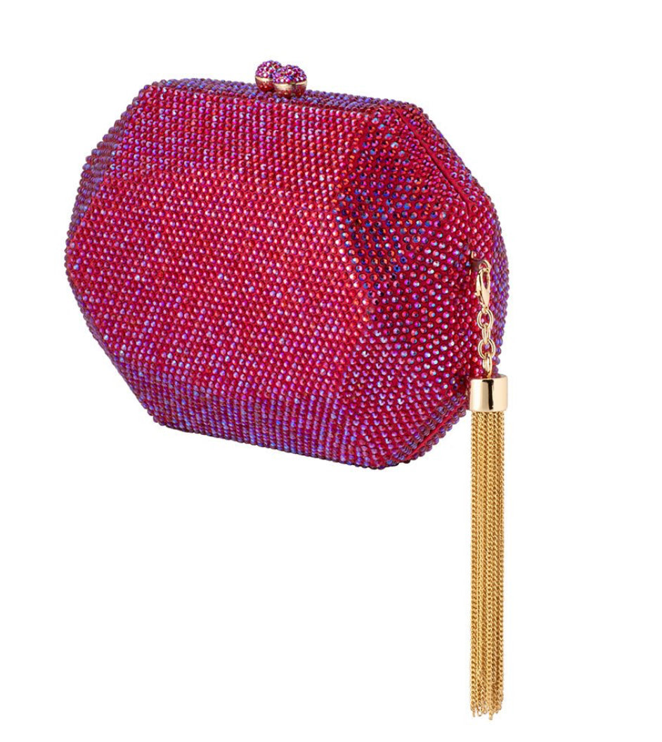 Matty Crystal Clutch - Red
