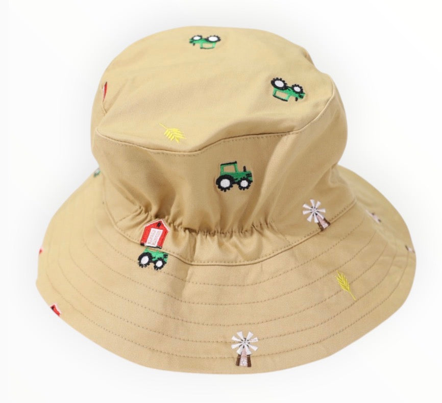 Farmyard Embroidered Sunhat - Sand
