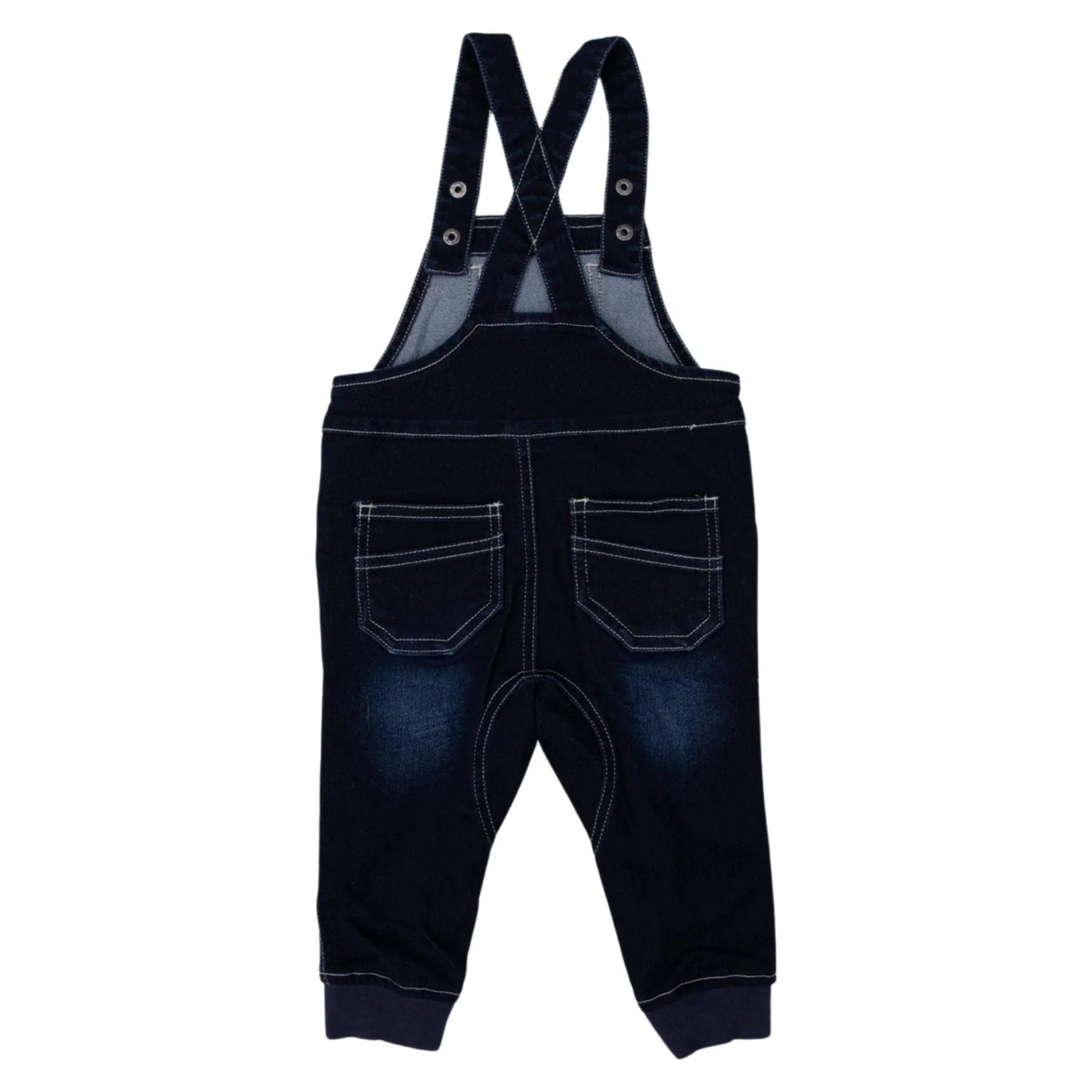 Denim Knit Overalls - Dark Denim