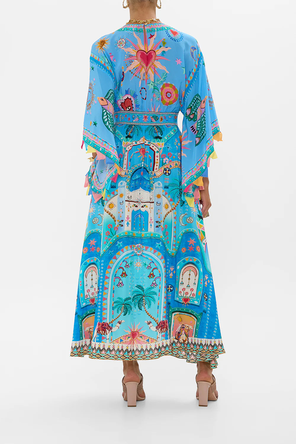 A Painted Village Waisted Dress Waisted Dress With Kimono Sleeve