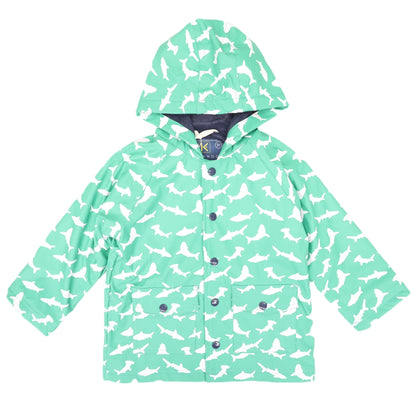 Colour Change Raincoat - Green Shark