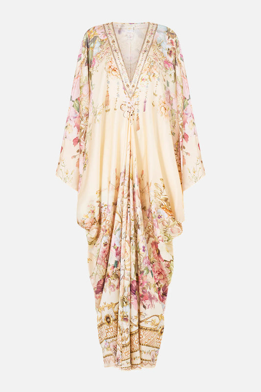 T Shaped Long Kaftan - Adorned in Aranjuez