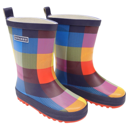 Kids Rain Boots - Red Check