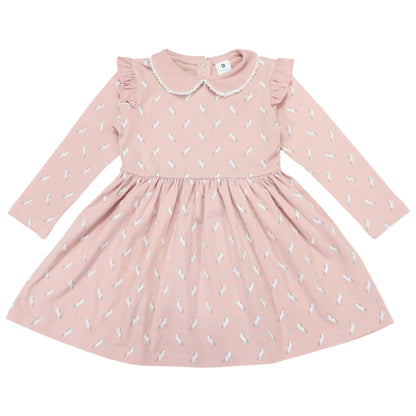 Unicorn Cotton Dress - Dusty Pink