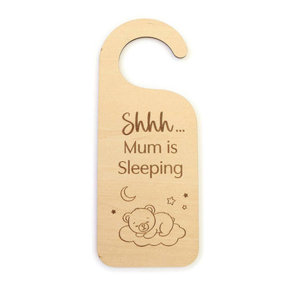 Sleeping Baby Wooden Door Hanger