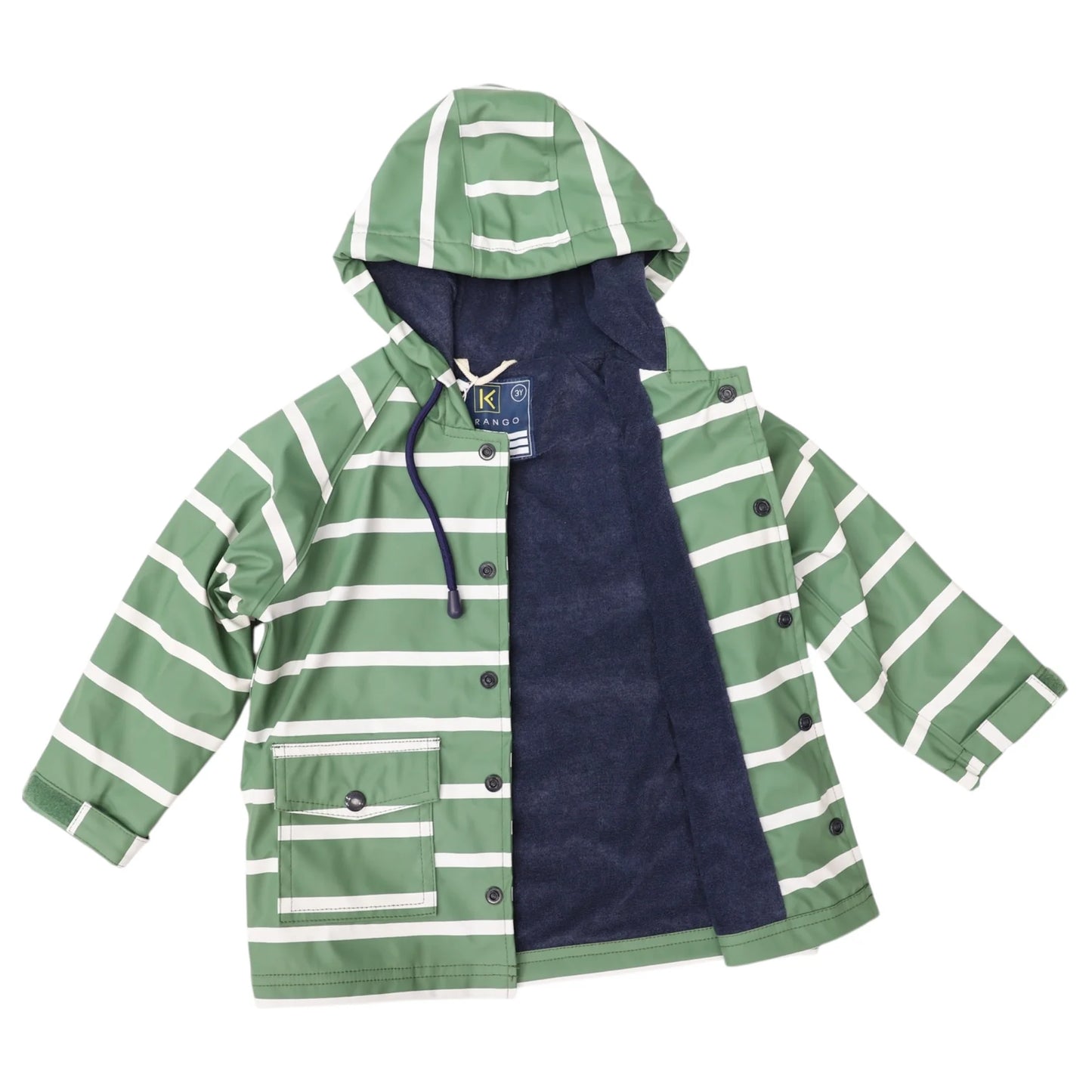 Colour Change Raincoat - Green Stripe