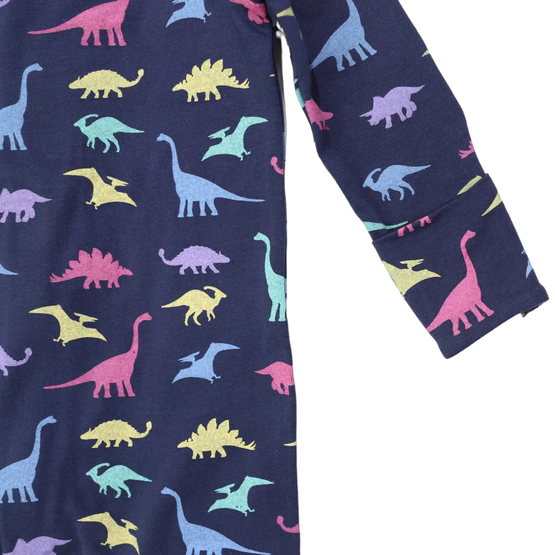 Romper - Dinoasaur Print Long Sleeve - Navy / Multi-coloured
