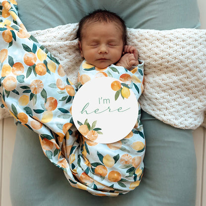 Citrus Squeeze Organic Stretch Cotton Baby Wrap Set