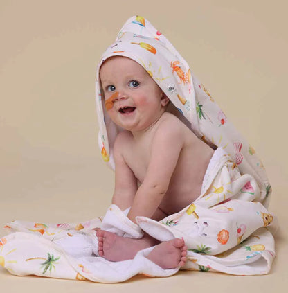 Beach Fun Organic Hooded Baby Towel