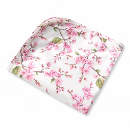 Cherry Blossom Organic Jersey Wrap & Topknot Set