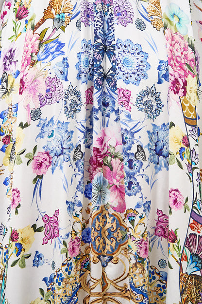 Shaped Waistband Dress With Gathered Sleeves All About That Lace