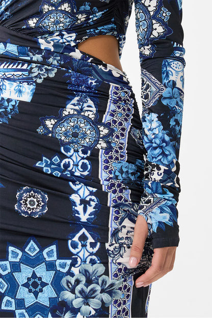 One Shoulder Jersey Cut Out Dress - A Tiled Wonderland