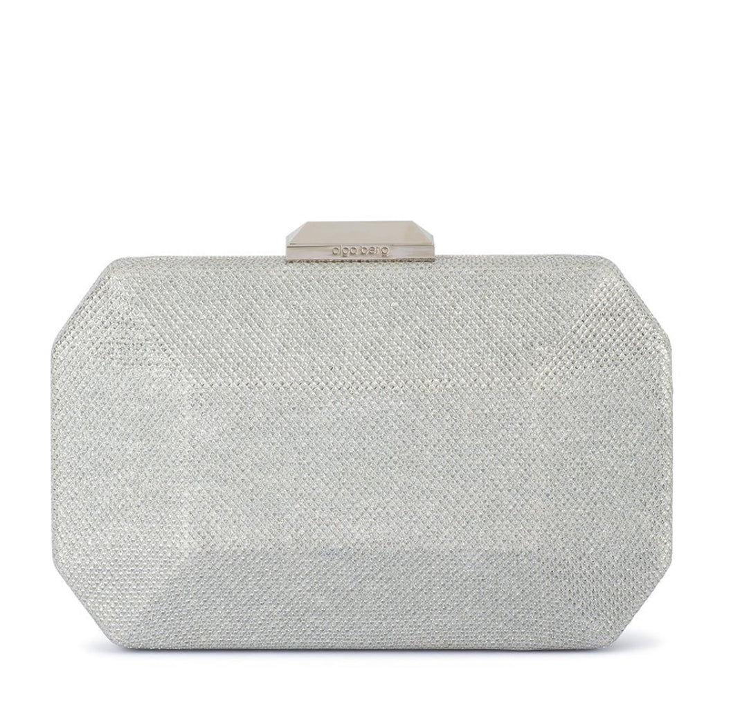 Avery Faceted Clutch - Silver