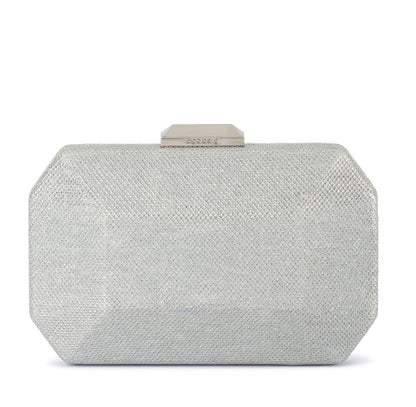 Avery Faceted Clutch - Silver