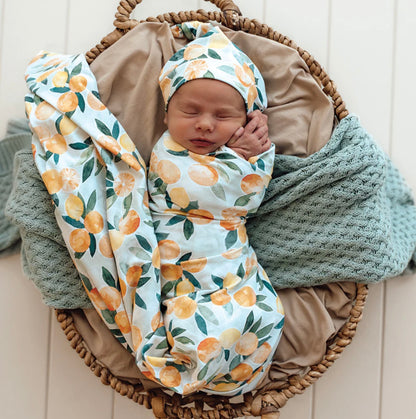 Citrus Squeeze Organic Stretch Cotton Baby Wrap Set