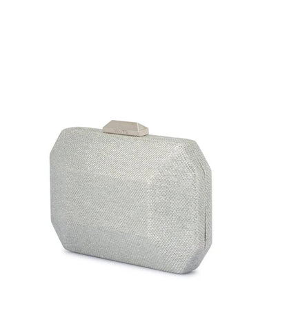 Avery Faceted Clutch - Silver