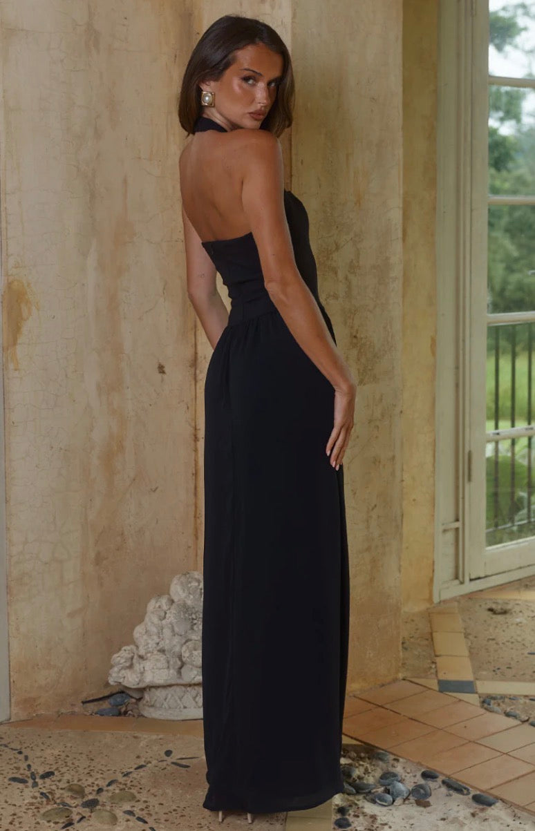 Abigail Square Neck Maxi Dress - Black