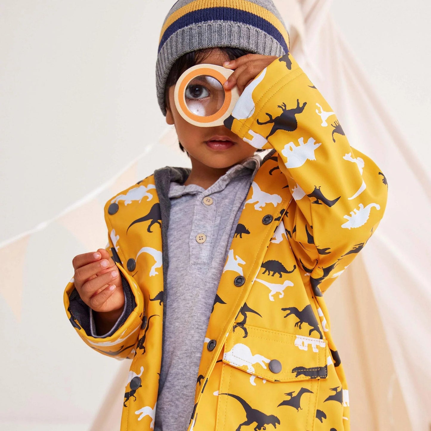 Colour Change Raincoat - Dinosaur Yellow