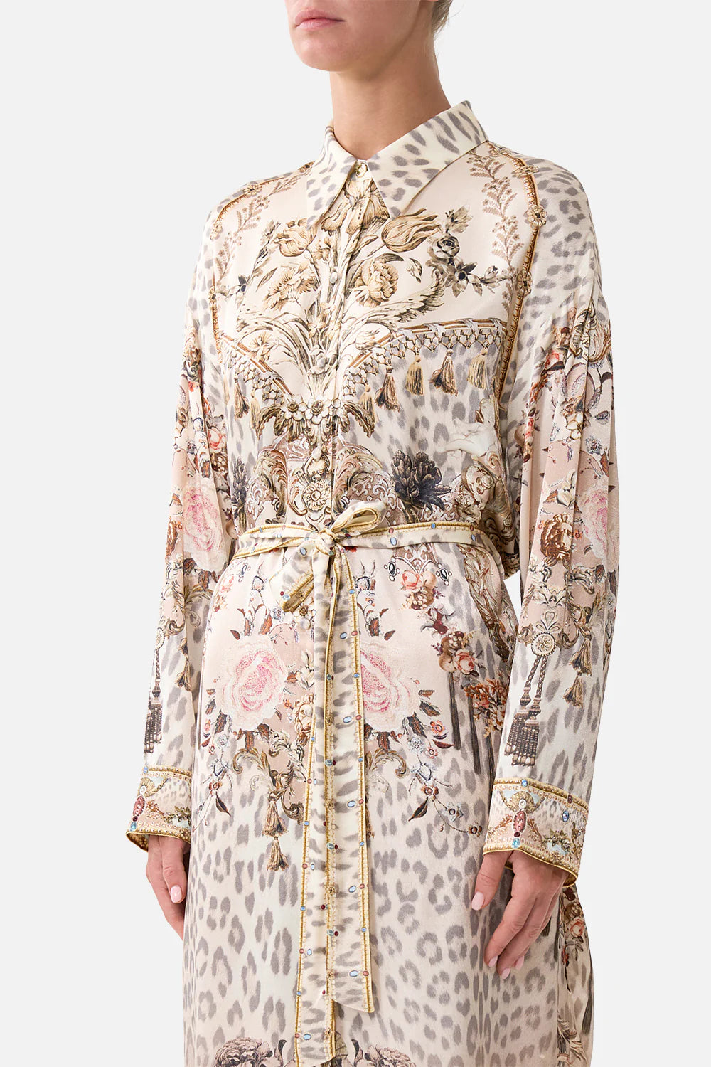 Shirt Dress With Back Button Detail - Aranjuez Animalia