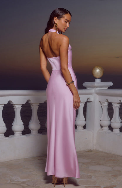 Estelle Cowl Halter Maxi Dress - Petal