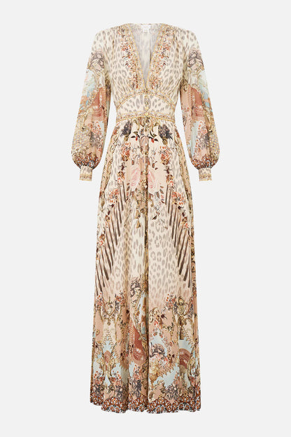 Button Dress With Shaped Waistband - Aranjuez Animalia