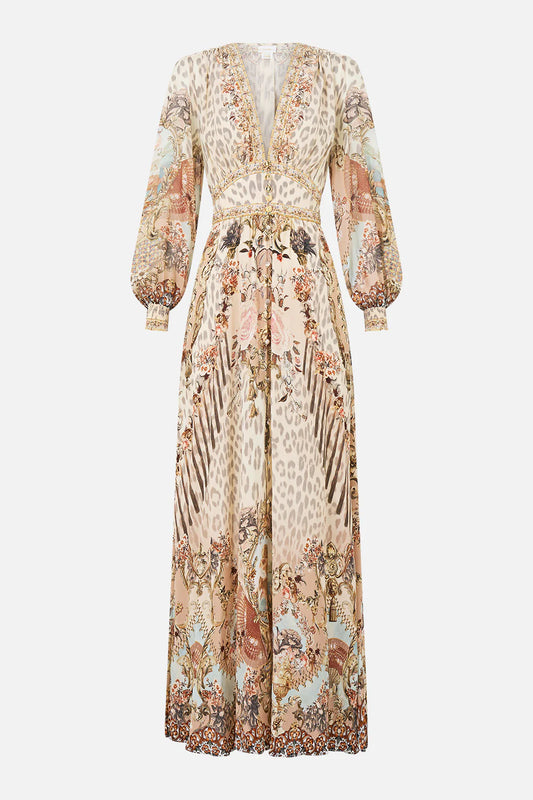 Button Dress With Shaped Waistband - Aranjuez Animalia