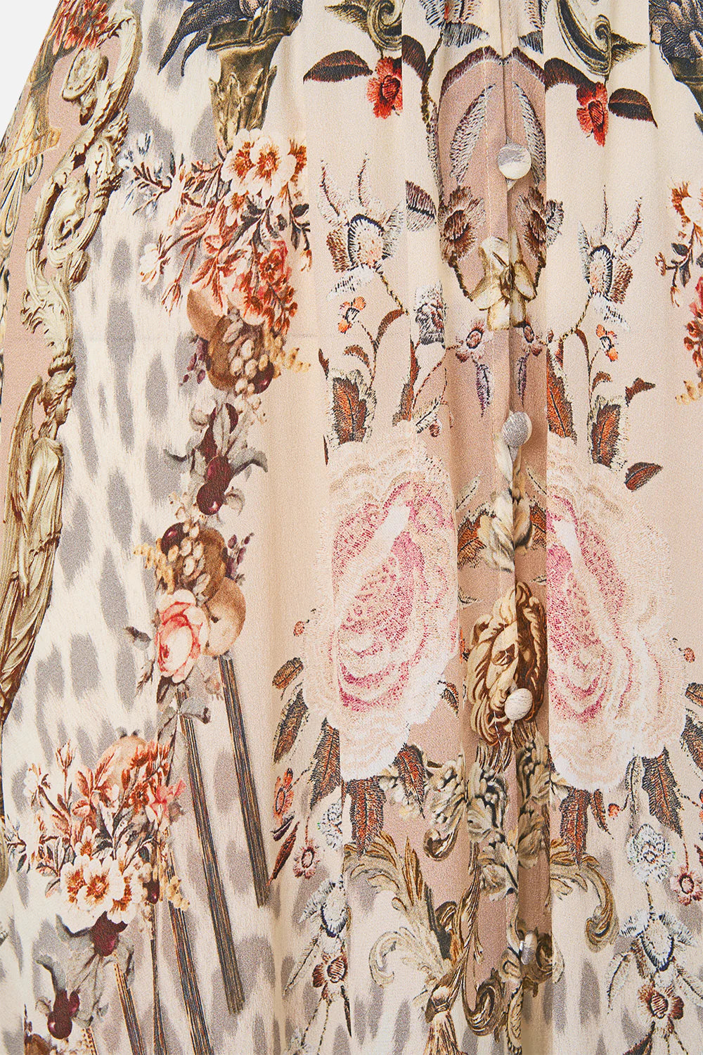 Button Dress With Shaped Waistband - Aranjuez Animalia