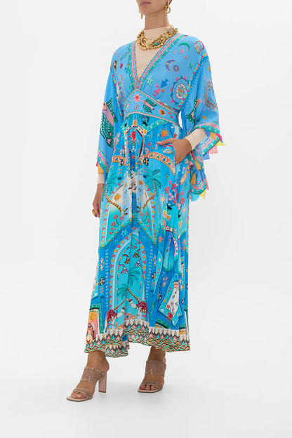 A Painted Village Waisted Dress Waisted Dress With Kimono Sleeve