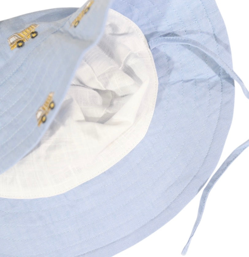 Truck Embroidered Sunhat - Chambray