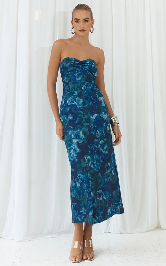 Elaine Midi Dress - Navy