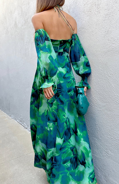 Karma Maxi Dress - Green Floral
