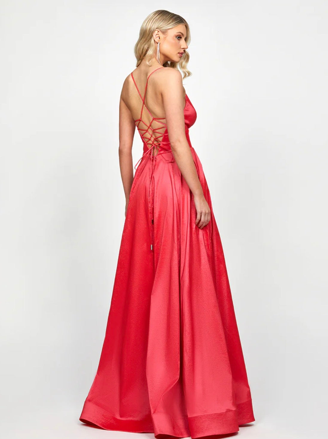 Lola Strappy Back Gown - Lipstick
