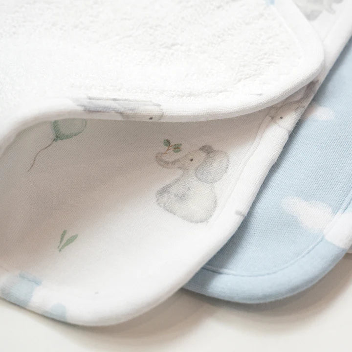 3 Pack Organic Wash Cloths - Elephant Playtime