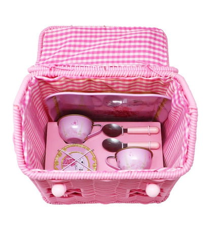Claris The Chicest Mouse in Paris 11 Piece Tea Set with Woven Basket Limited Edition