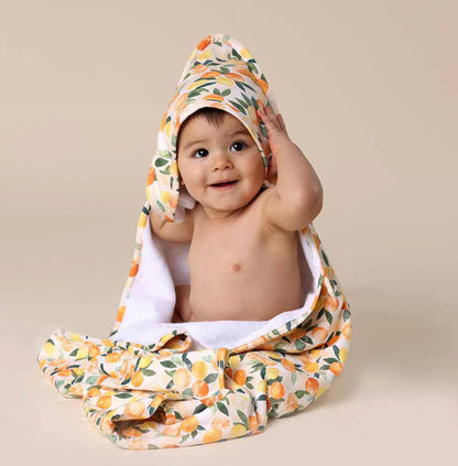 Sunny Citrus Organic Hooded Baby Towel