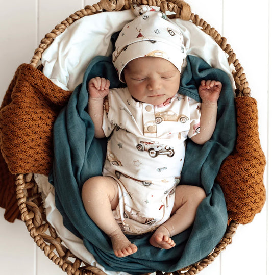 Vintage Cars Short Sleeve Organic Bodysuit