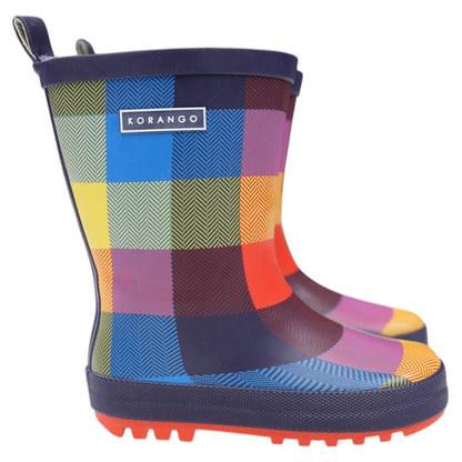 Kids Rain Boots - Red Check