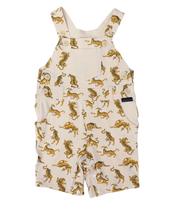 Tiger Print Cotton Overall - Tapioca