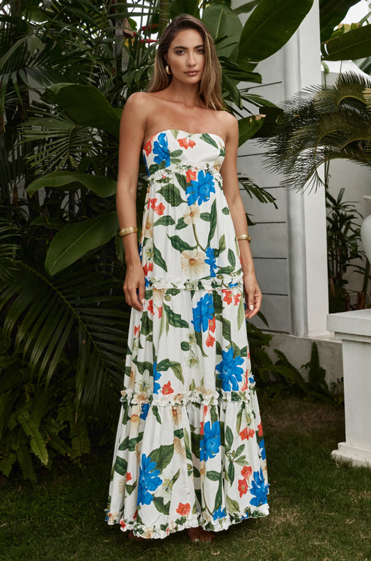 Daria Maxi Dress - White Floral