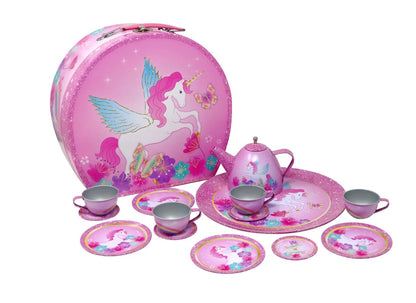 Unicorn Rainbow 15 Piece Tin Tea Set