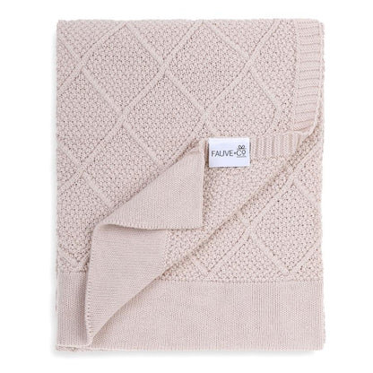 Diamond Cotton Knit Baby Blanket - Various Colours