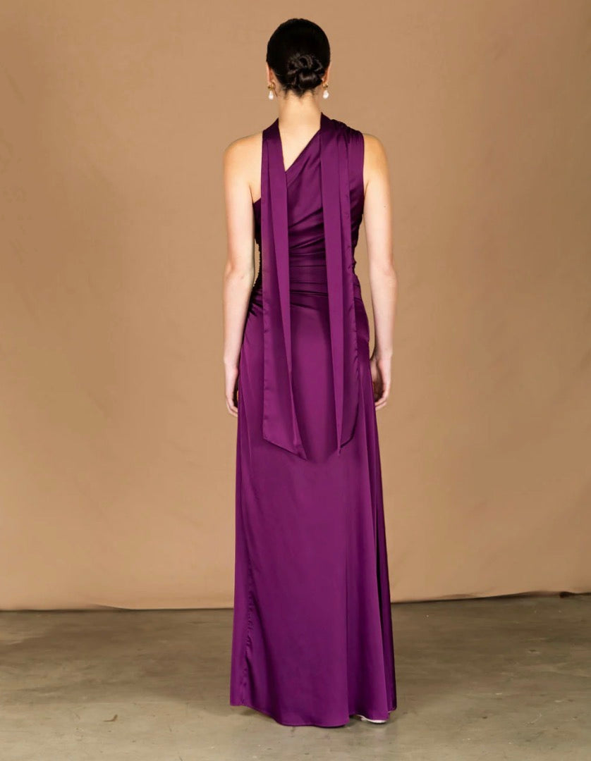 Jelissa Reversible Gown - Violet / Taupe