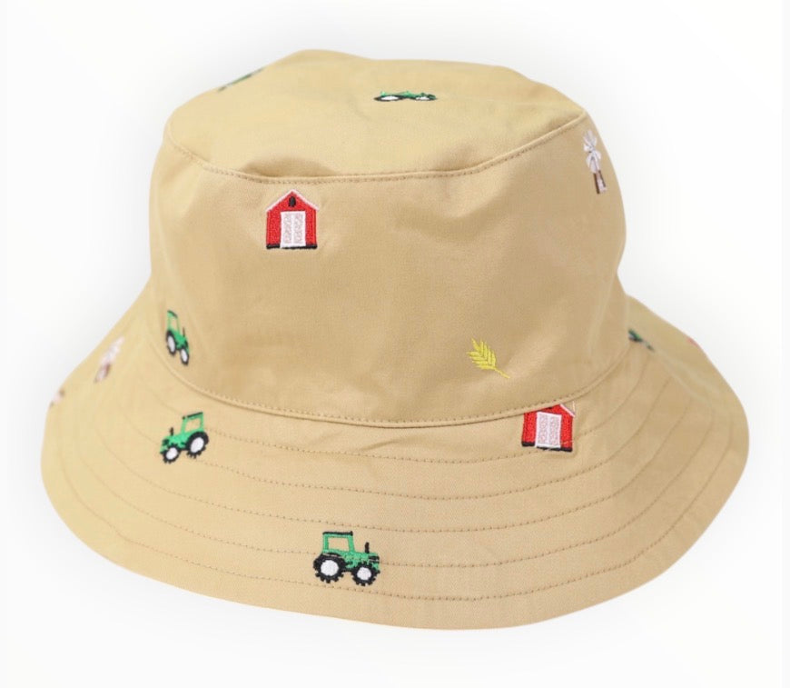 Farmyard Embroidered Sunhat - Sand