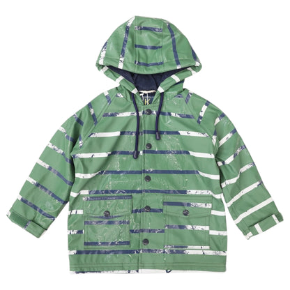 Colour Change Raincoat - Green Stripe