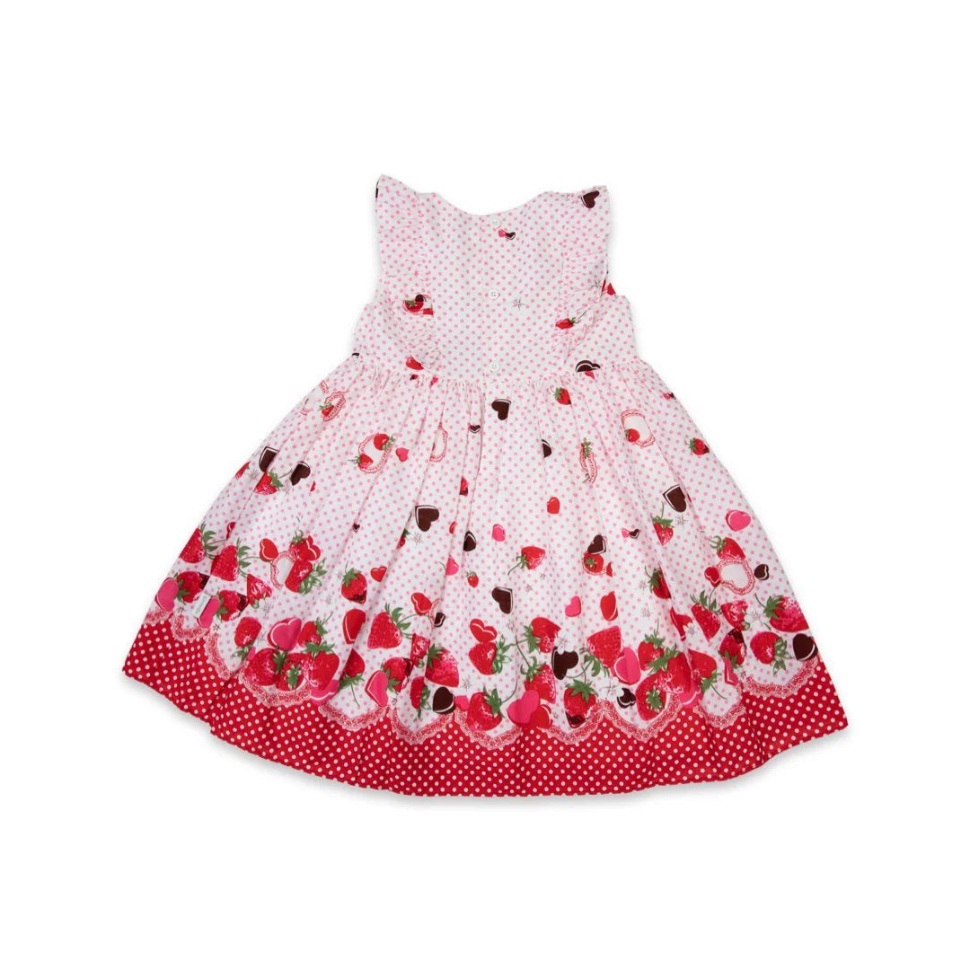 Strawberry Hearts Party Dress - White